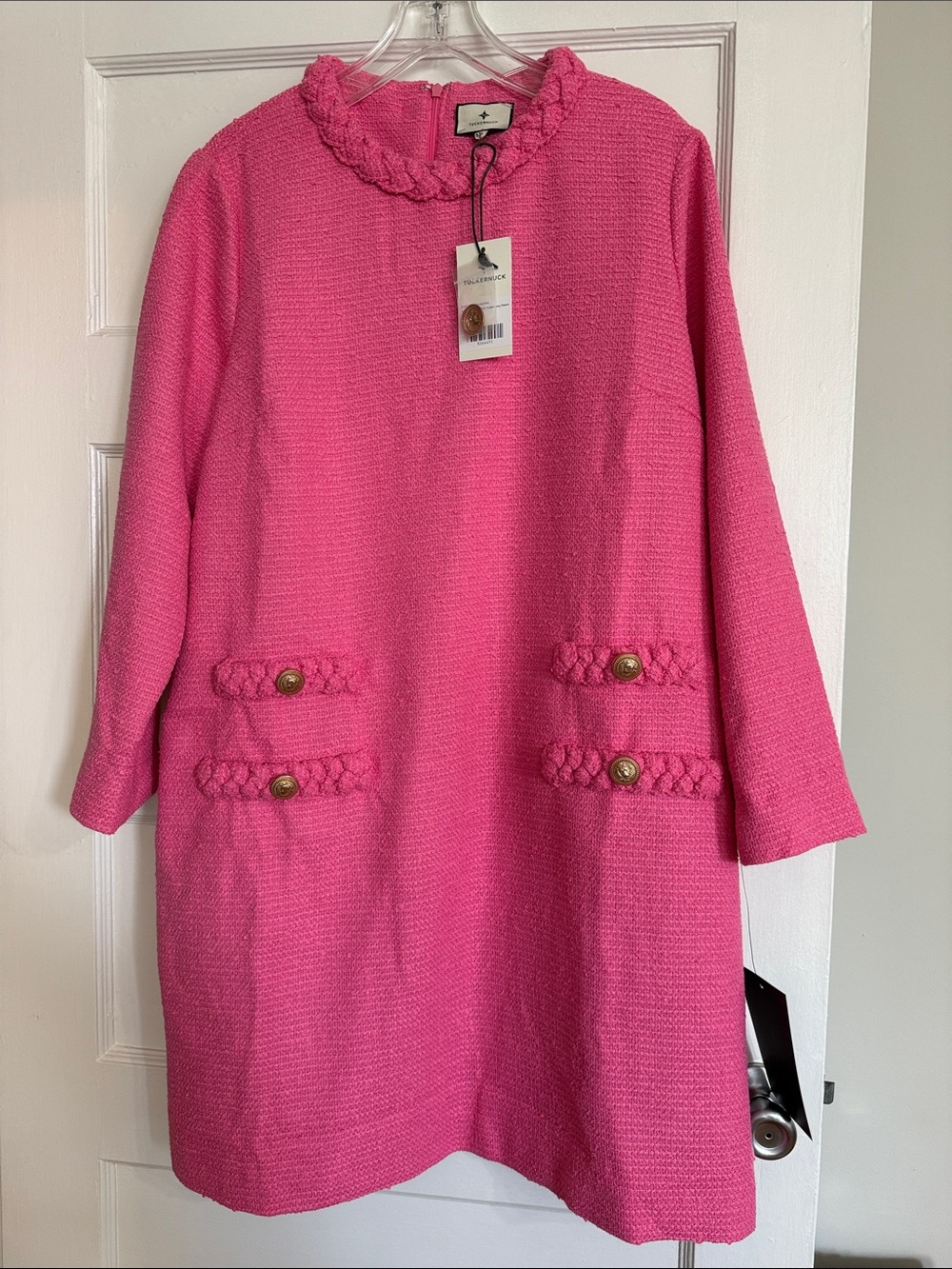 Tuckernuck Pink Tweed Jackie Dress